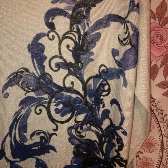 Macys Alfani Festive scoop neck tunic sweater with metallic detail - Picture 2 of 4